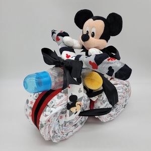 Mickey Mouse 3-wheeler diaper cake